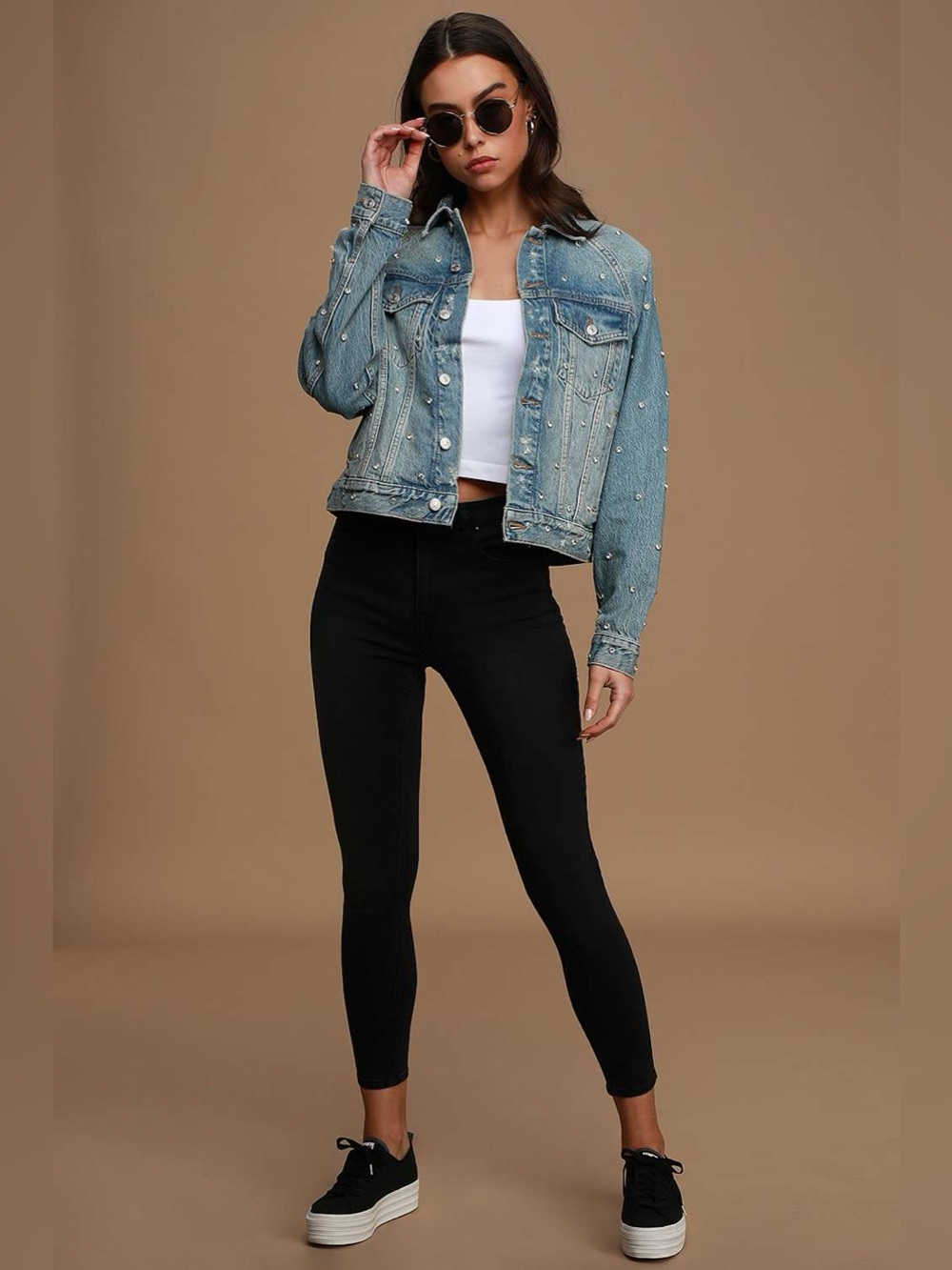 Night after Night Light Wash Rhinestone Oversized Denim Jacket
Free People - Picture 4 of 7